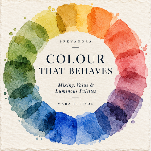 Cover of Colour That Behaves, a BREVANORA digital watercolour guide.